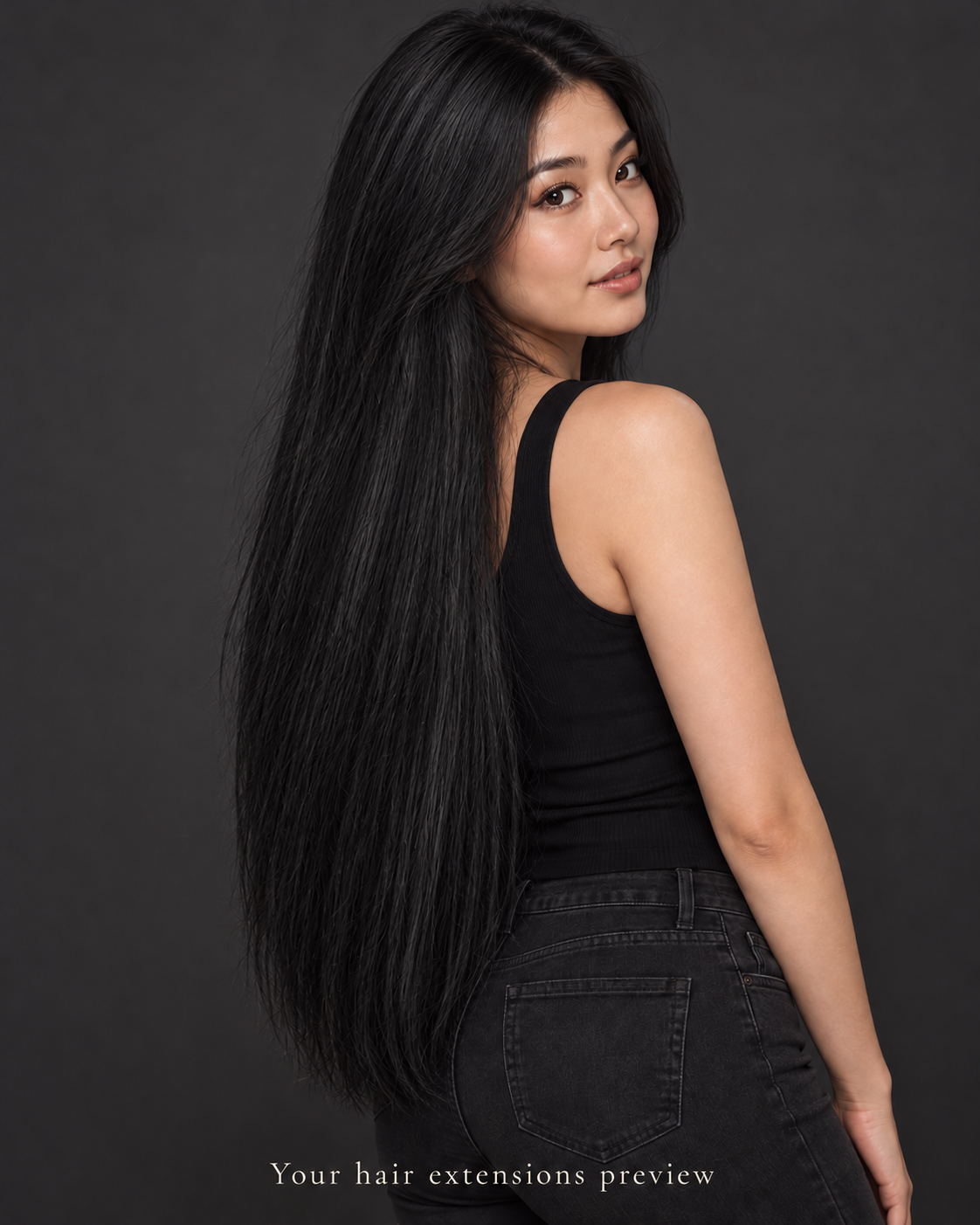 1# - Jet Black - I-Tip - Straight - 70 cm · 100 g styling preview