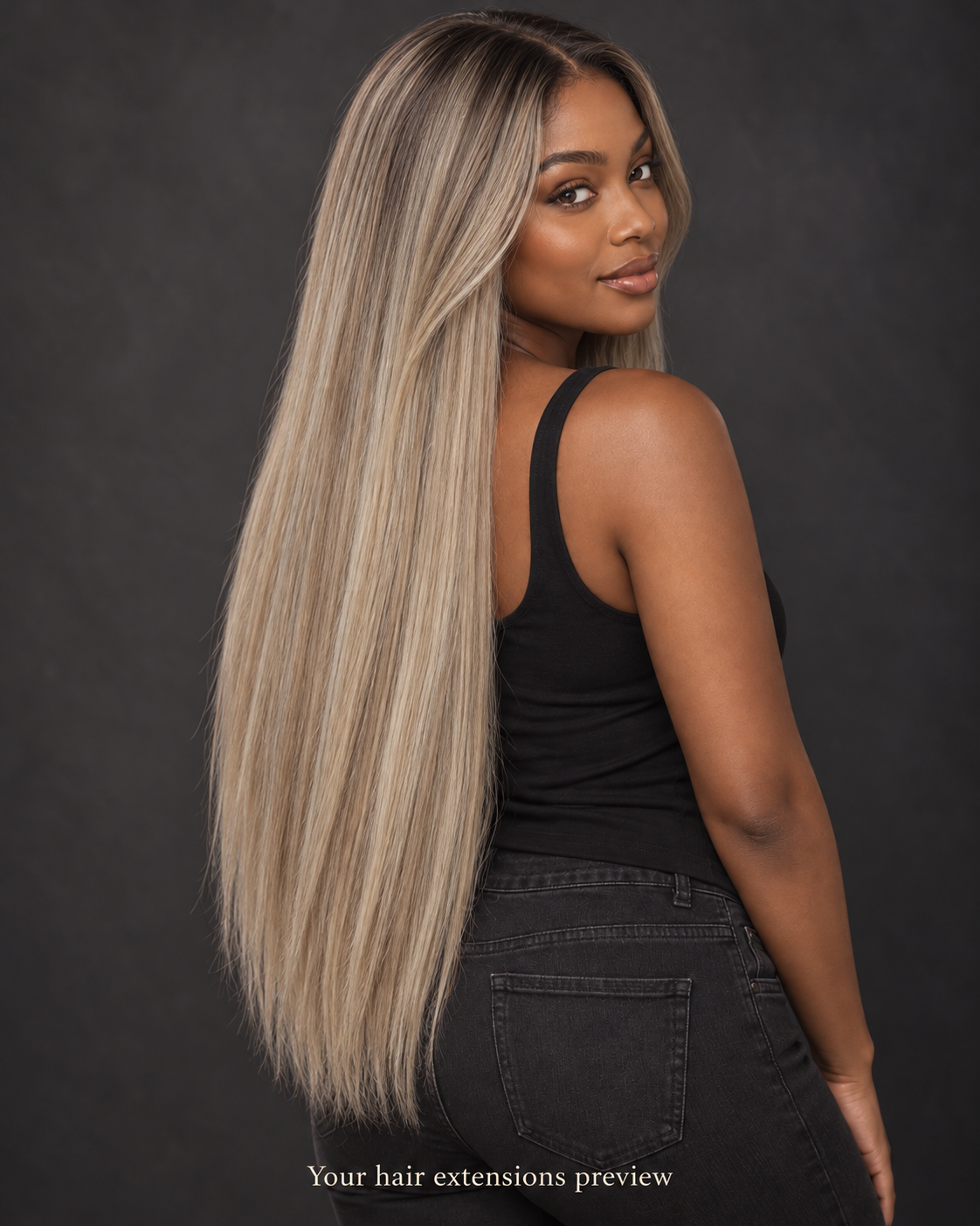 2T/8N# - Dark Rooted Beige Blonde - K-Tip - Straight - 70 cm · 100 g styling preview