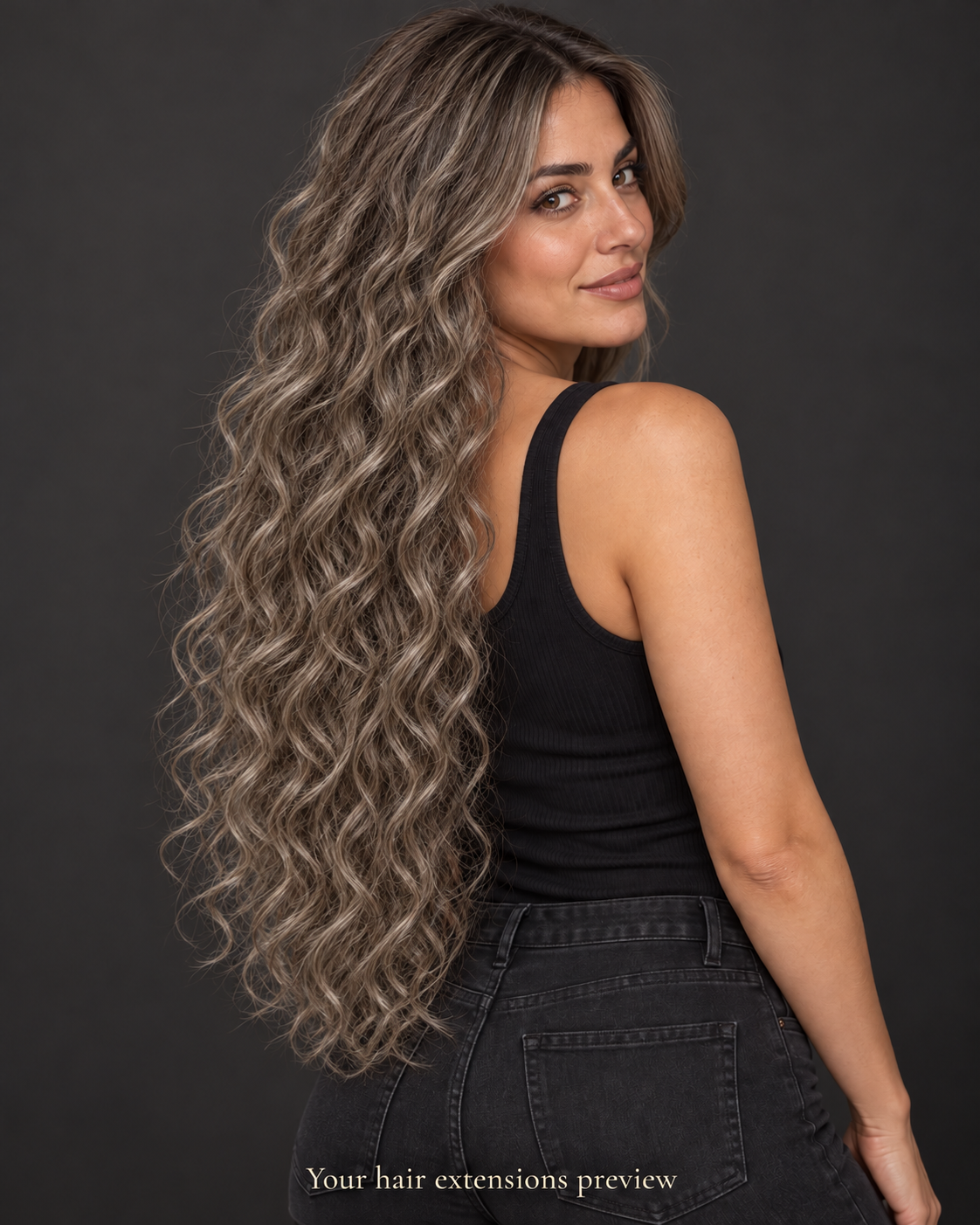 1# - Jet Black - Weft - Curly - 70 cm · 100 g styling preview