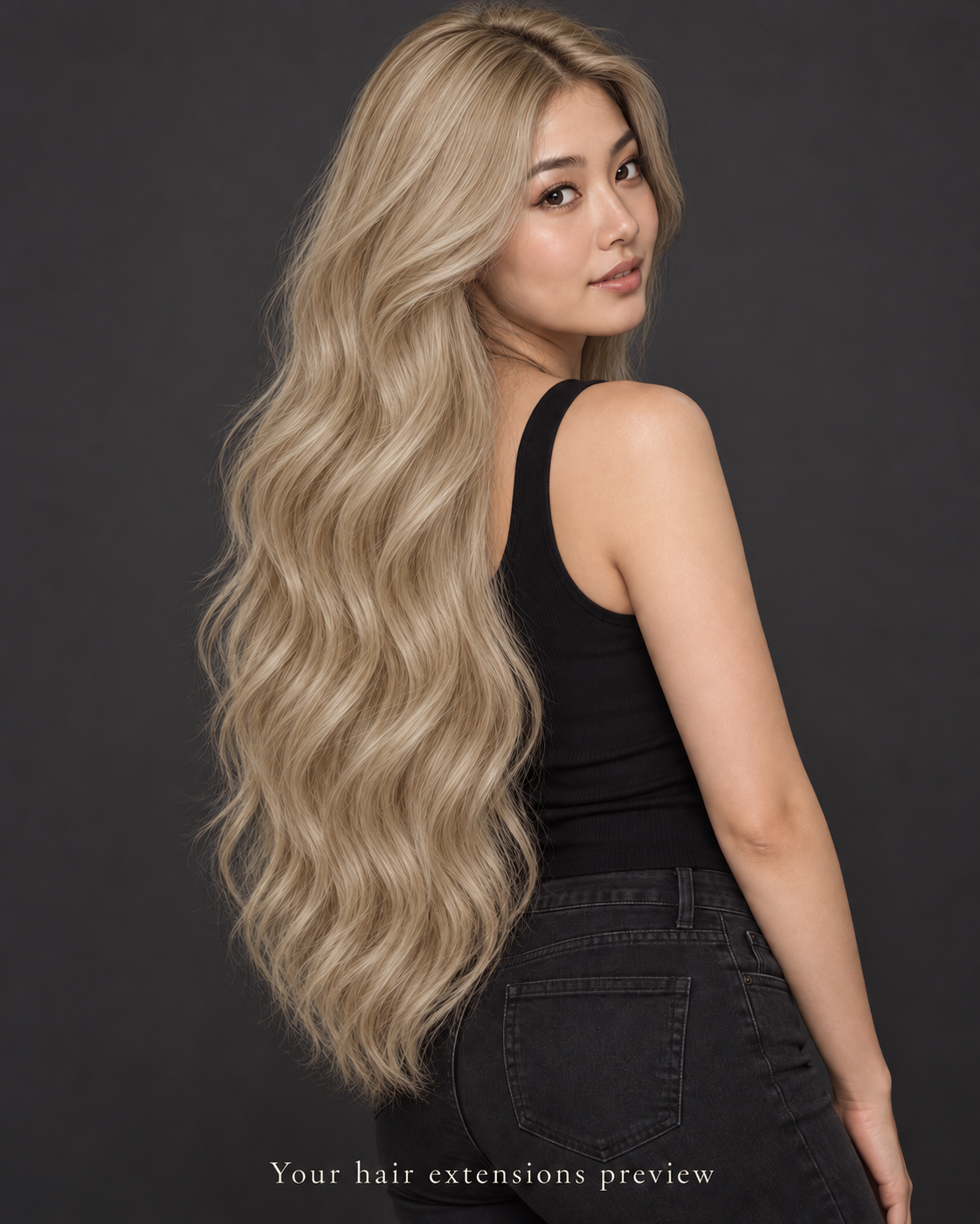 60# - Platinum Blonde - Tape-In - Wavy - 70 cm · 100 g styling preview