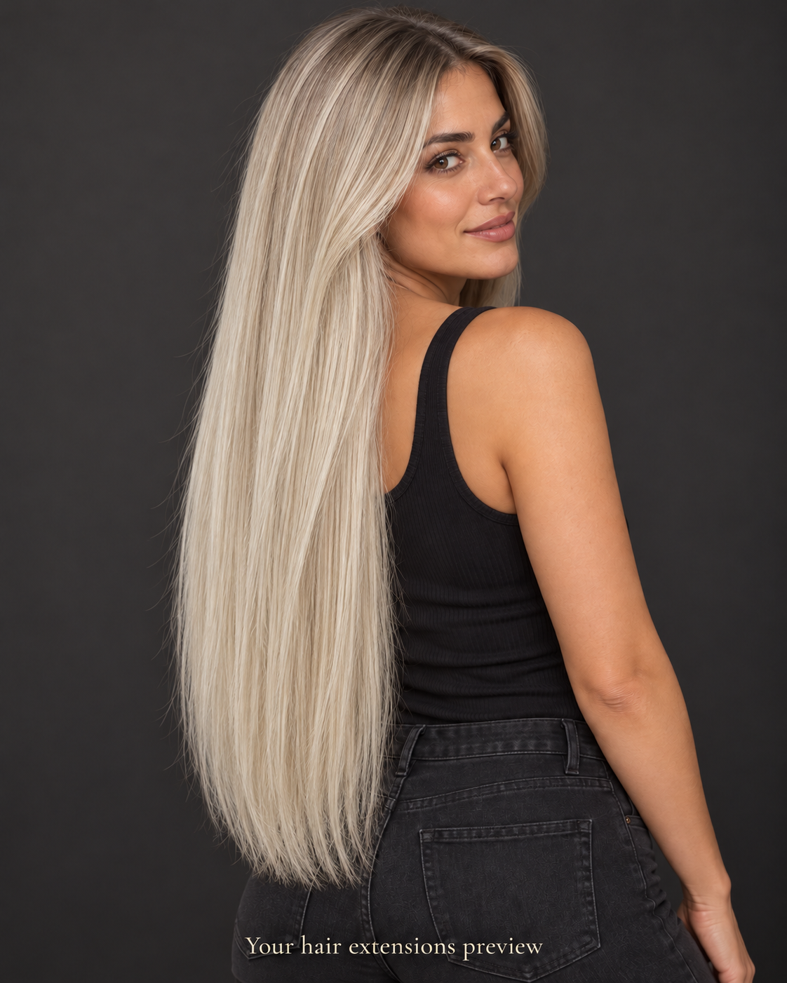 H4/ICE# - Ash Rooted Ice Blonde - K-Tip - Straight - 70 cm · 100 g styling preview