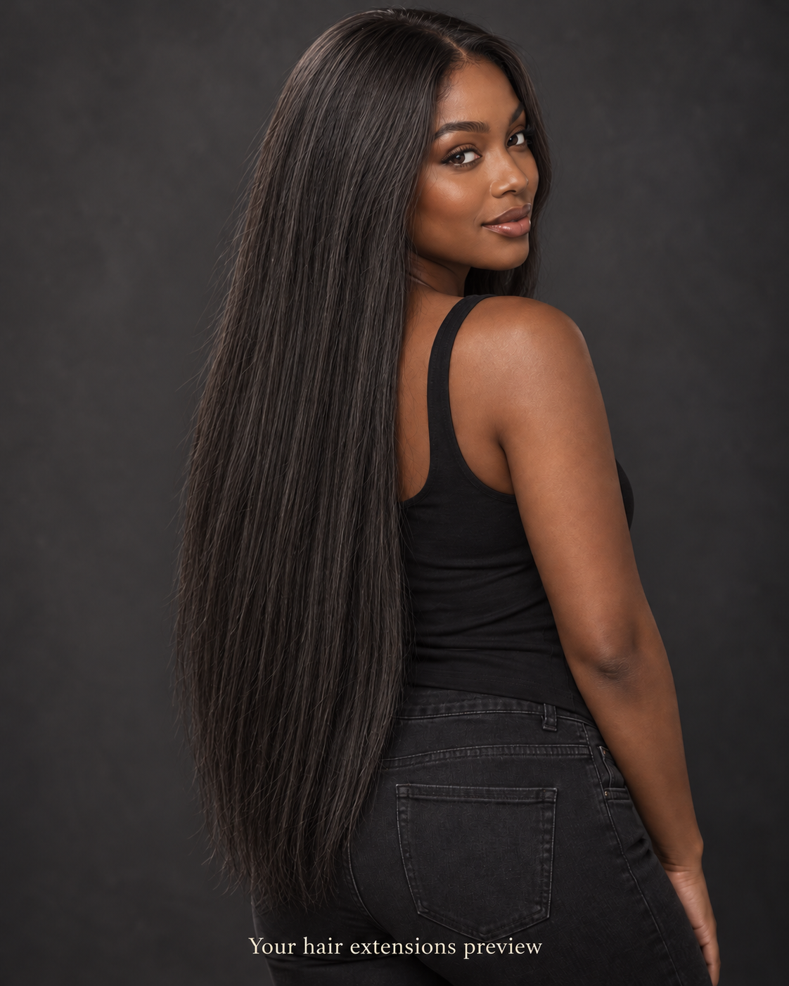 1# - Jet Black - Nano Ring - Straight - 70 cm · 100 g styling preview