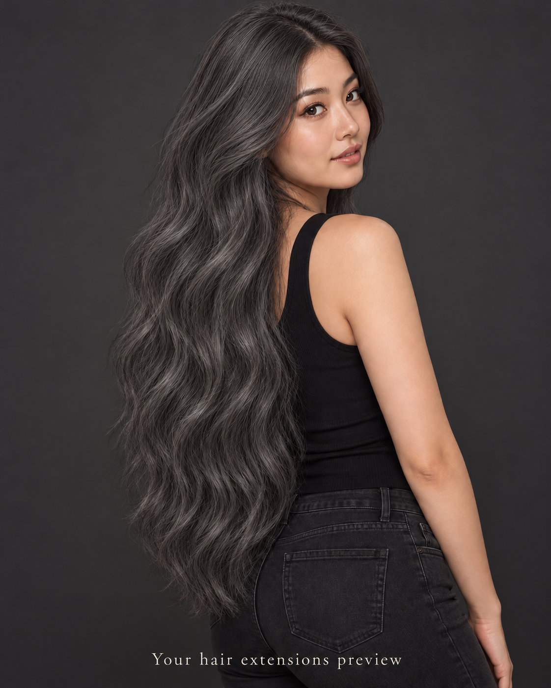 Natural# - Natural Black - K-Tip - Wavy - 70 cm · 100 g styling preview