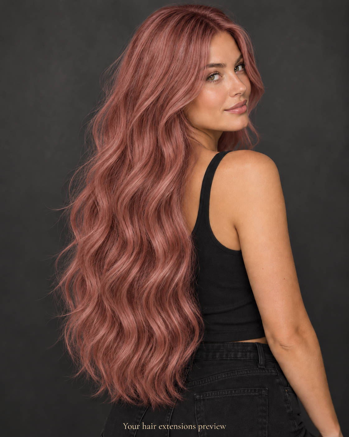 530# - Deep Red Violet - K-Tip - Wavy - 70 cm · 100 g styling preview