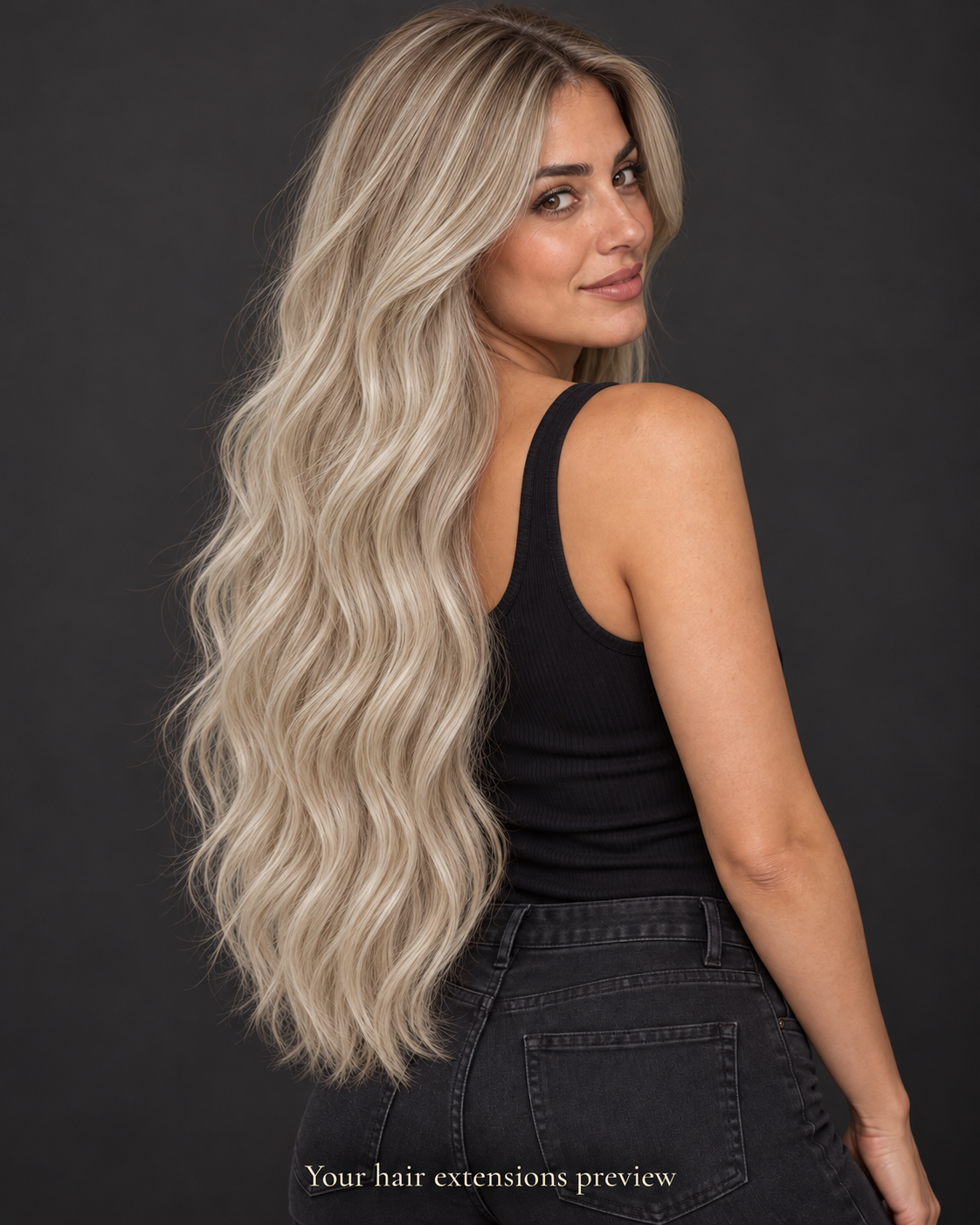H4/ICE# - Ash Rooted Ice Blonde - Nano Ring - Wavy - 70 cm · 100 g styling preview