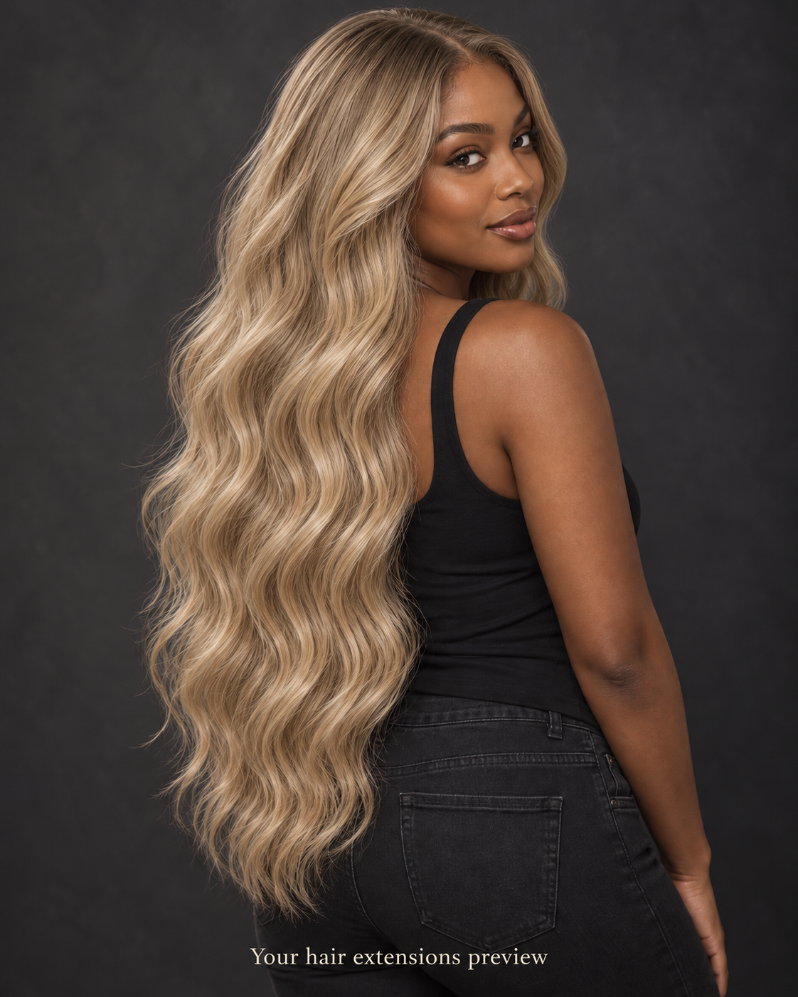 H4/ICE# - Ash Rooted Ice Blonde - Weft - Wavy - 70 cm · 100 g styling preview