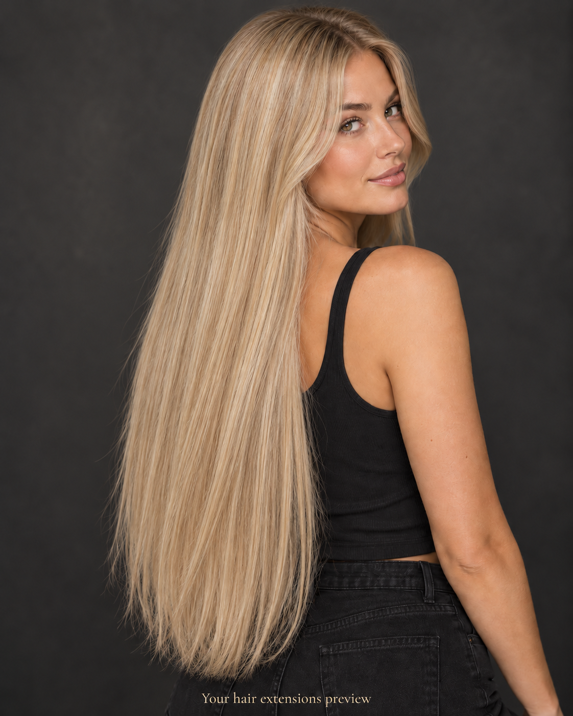 24# - Light Golden Blonde - Weft - Straight - 70 cm · 100 g styling preview