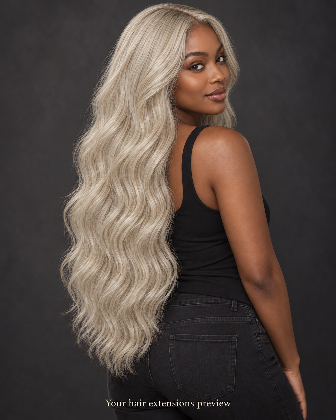 60# - Platinum Blonde - Weft - Wavy - 65 cm · 100 g styling preview